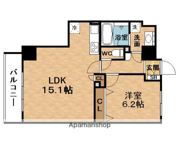 ティーワイ天六(1LDK/6階)の間取り写真