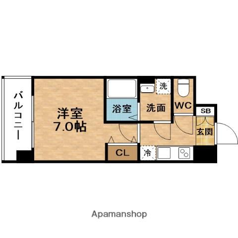 RESIUR-H梅田レジデンス(1K/8階)の間取り写真