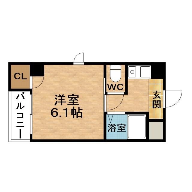 タカノハイム天神橋(1K/10階)の間取り写真