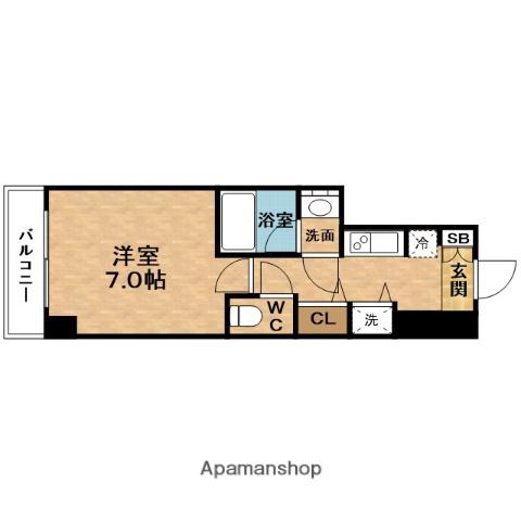 ESRISE東天満(1K/8階)の間取り写真