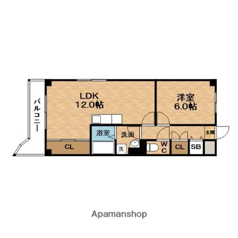 松村マンション(1LDK/6階)の間取り写真