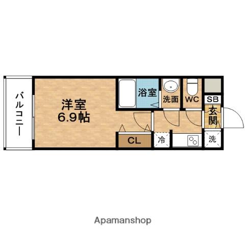 SAMTY北梅田VESSEL(1K/4階)の間取り写真