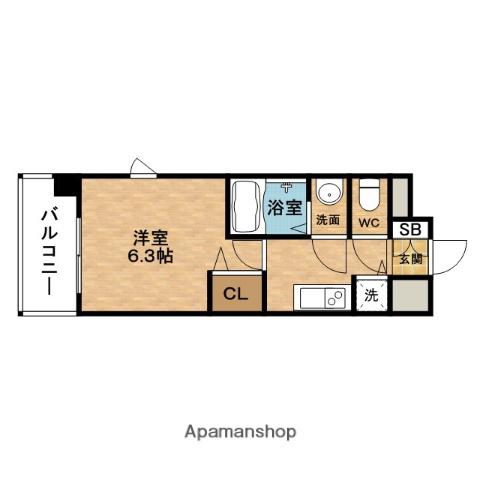 PRESSANCE梅田北ザ・ライブ(1K/6階)の間取り写真