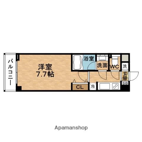 エス-RESIDENCE福島LUXE(1K/15階)の間取り写真