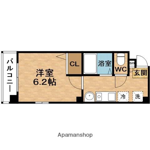 オーシャンズ南森町(1K/5階)の間取り写真