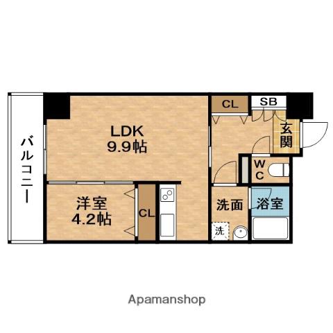 OMIレジデンス4号館(1LDK/8階)の間取り写真
