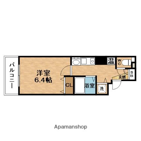 PRESSANCE梅田フロンティア(1K/2階)の間取り写真