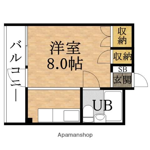 中川マンション(ワンルーム/4階)の間取り写真
