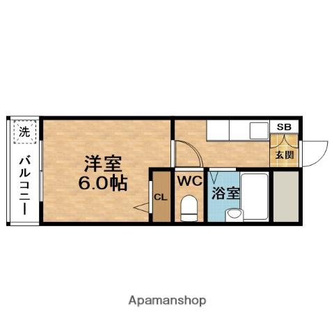 TEMMAグリーン土井マンション(1K/3階)の間取り写真