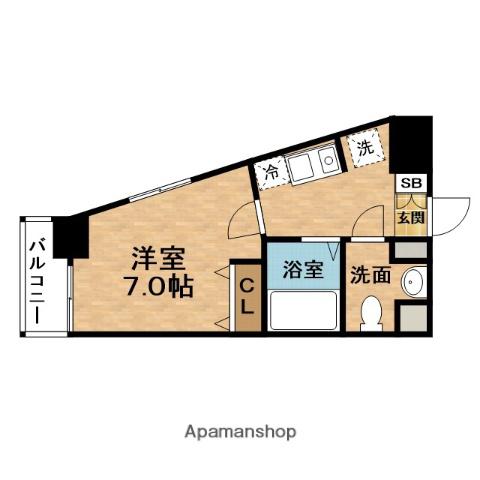 RUNUPSQUARE中之島公園(1K/2階)の間取り写真