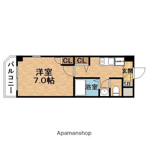 HIGHNESS KAWABATA(1K/6階)の間取り写真