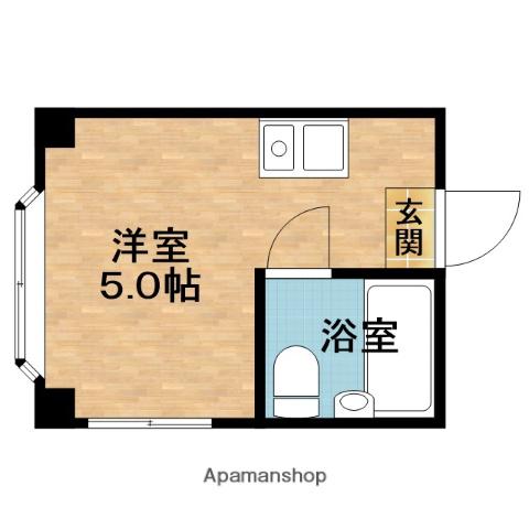 菅栄町マンションレディース(ワンルーム/2階)の間取り写真