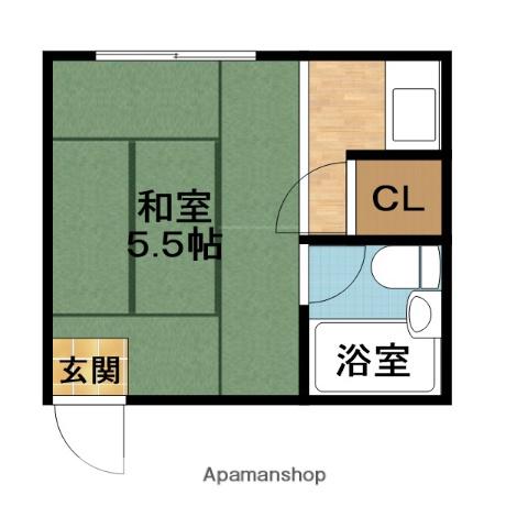 富来マンション(ワンルーム/3階)の間取り写真