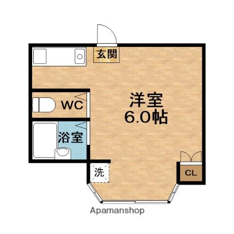リバティ中津Ⅰ(ワンルーム/2階)の間取り写真