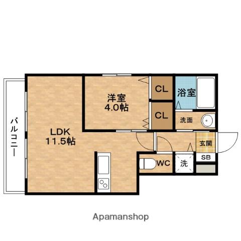 ツバサ西梅田グロリエ(1LDK/7階)の間取り写真