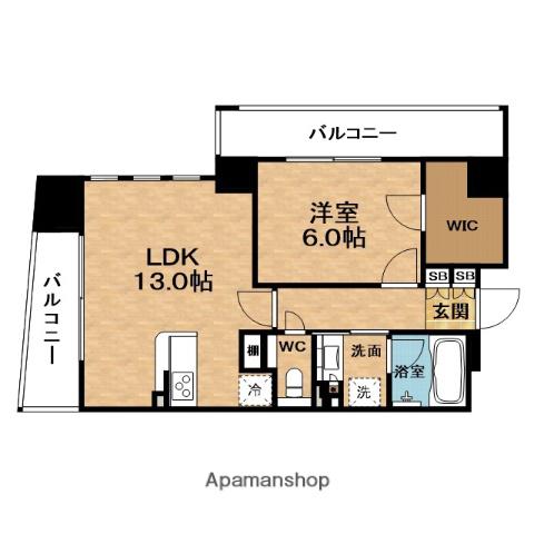 PARKAXIS梅田(1LDK/8階)の間取り写真