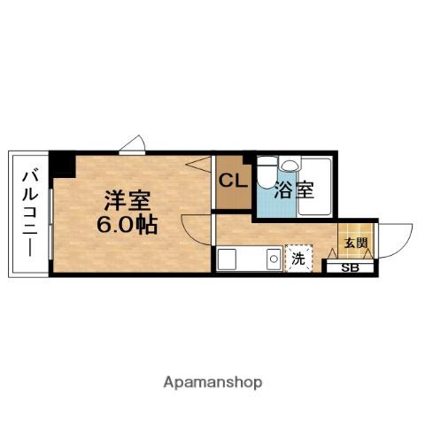 ESLEAD北梅田(1K/4階)の間取り写真