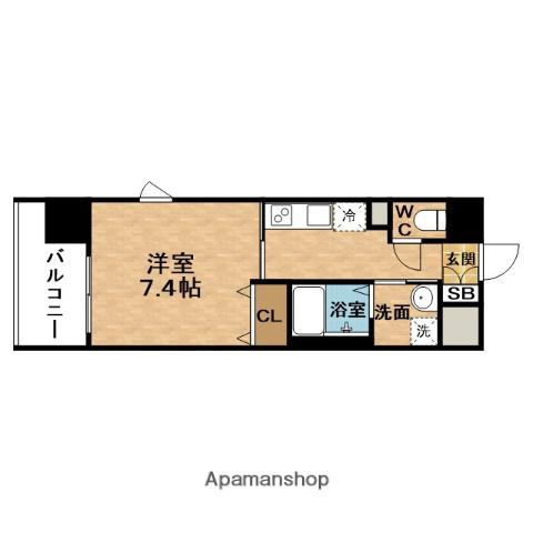 RESIDENCE南森町(1K/7階)の間取り写真