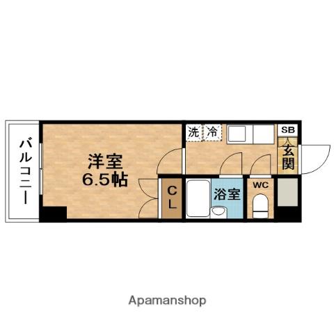 ローズコーポ天満東Ⅱ(1K/6階)の間取り写真