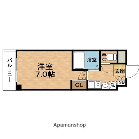 ESLEAD南森町駅前(1K/4階)の間取り写真