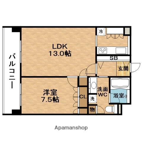 LEGAL福島あみだ池(1LDK/2階)の間取り写真