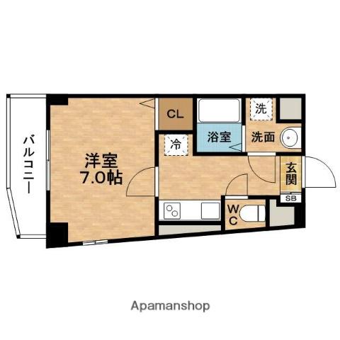 ハピネス浦江(1K/1階)の間取り写真