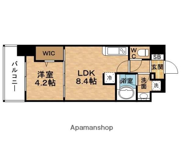 URBANEX堂島(1LDK/7階)の間取り写真
