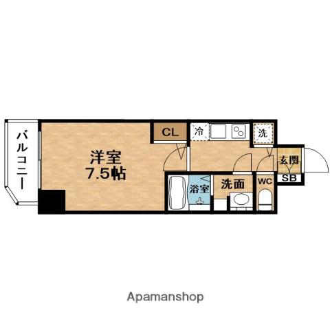 プレサンス梅田東ベータ(1K/10階)の間取り写真