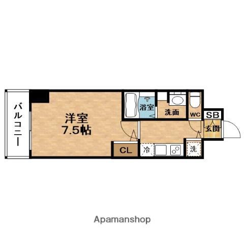 PRESSANCE梅田東ベータ(1K/13階)の間取り写真