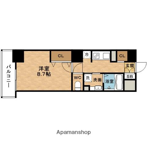 リヴィエール北梅田(1K/3階)の間取り写真