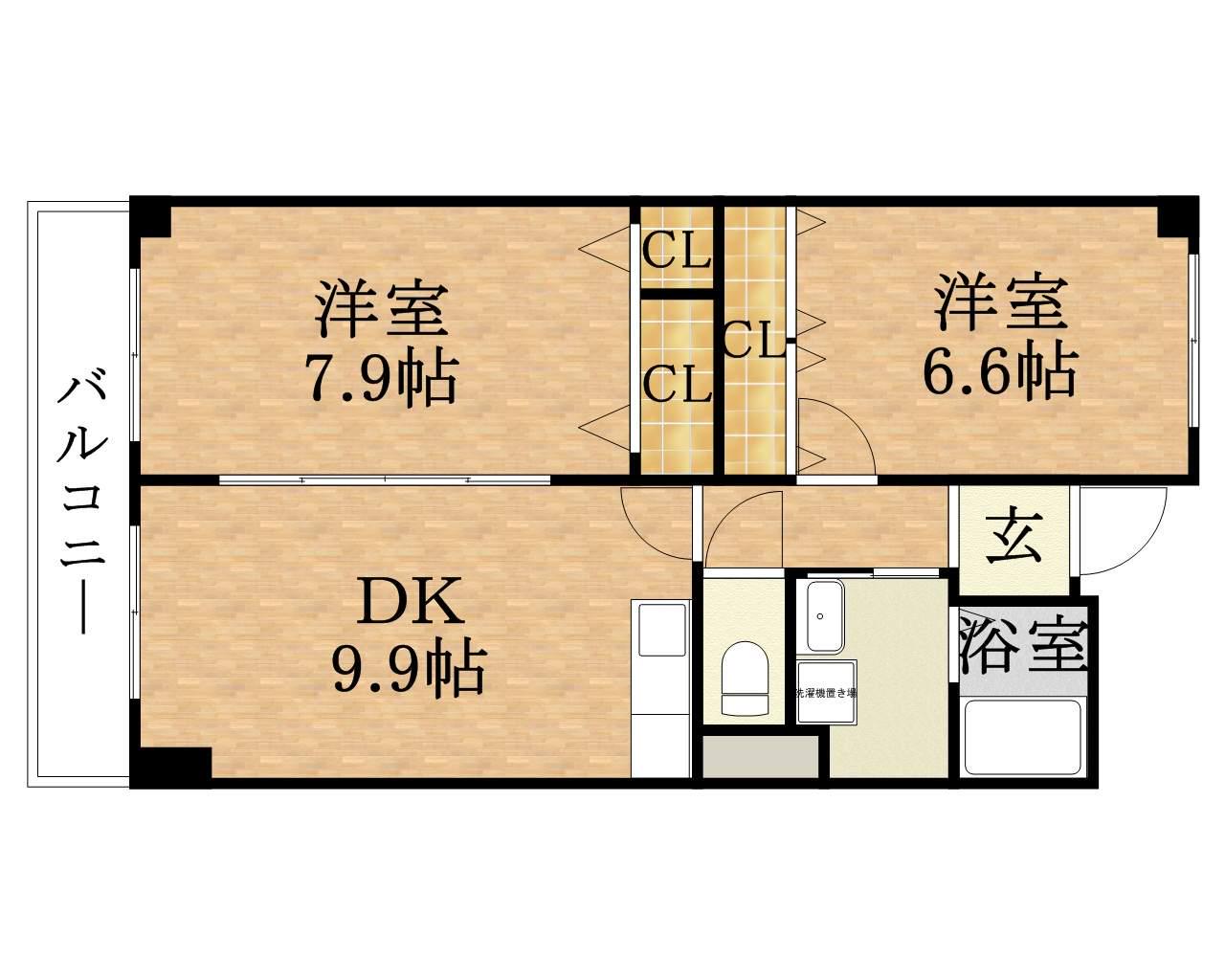 ロリオン(2DK/4階)の間取り写真