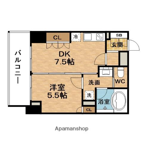 LEGAL新福島(1DK/8階)の間取り写真