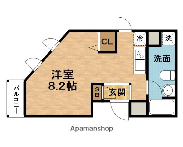 VARIEROYODO(ワンルーム/3階)の間取り写真