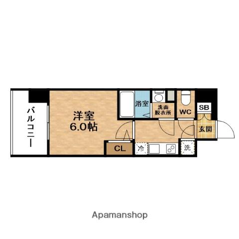 エスリード南森町(1K/3階)の間取り写真