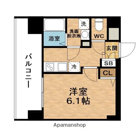 ESLEAD南森町(1K/7階)の間取り写真