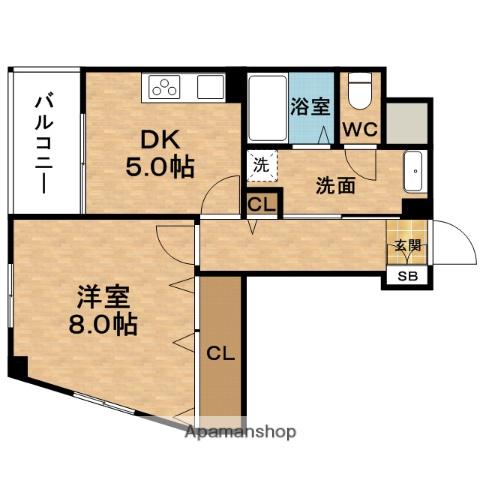 ドムス東梅田(1DK/11階)の間取り写真