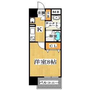 ディオレ・クレスト東心斎橋(1K/6階)の間取り写真