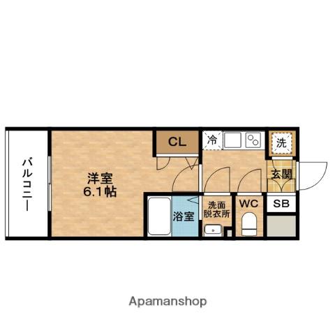 ESLEAD梅田グランノース(1K/5階)の間取り写真