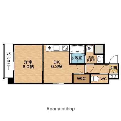 カバナ梅田北(1DK/11階)の間取り写真
