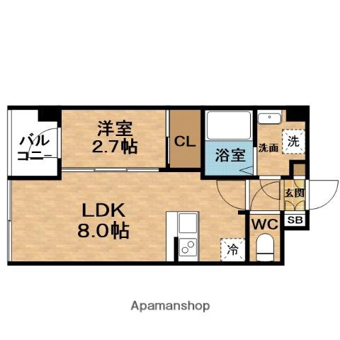 エイチエス梅田イースト(1LDK/13階)の間取り写真