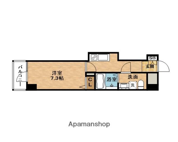 COMENZ梅田(1K/9階)の間取り写真