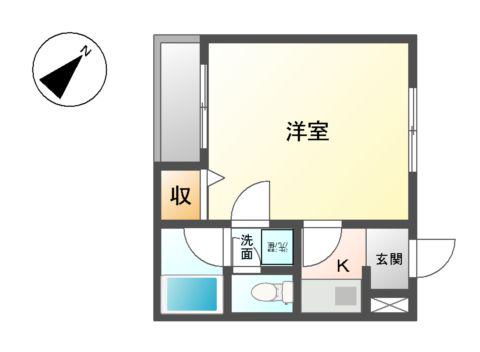 フォレストヴィラ(1K/2階)の間取り写真