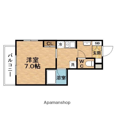 LA・RISYU北梅田(1K/6階)の間取り写真
