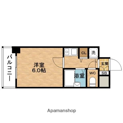 LEGAL北梅田(ワンルーム/2階)の間取り写真