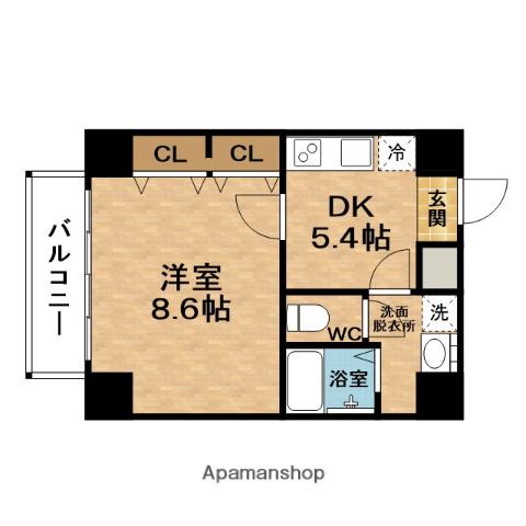 ES-GRANDE大阪同心(1DK/2階)の間取り写真