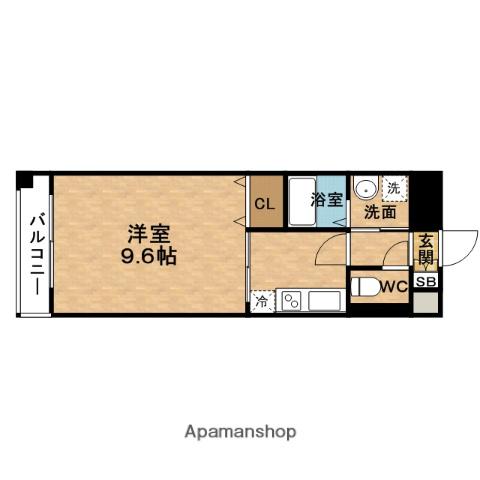 福島プライマリーワン(1K/3階)の間取り写真