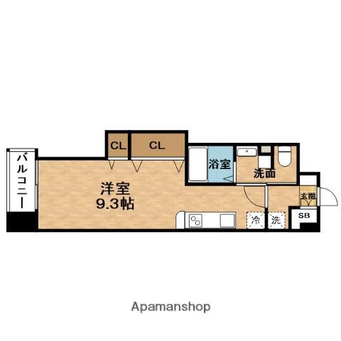 ESPORTE福島(1K/6階)の間取り写真