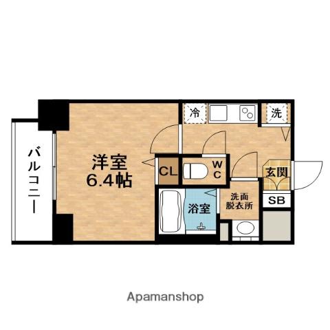 PRESSANCE南森町ライズ(1K/11階)の間取り写真