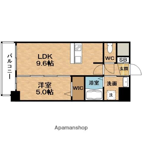 PRESSANCE梅田東クォーレ(1LDK/6階)の間取り写真