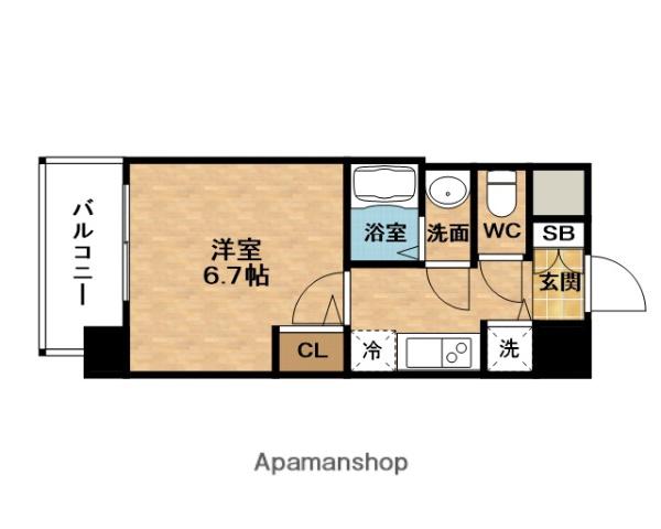 エス-RESIDENCE新大阪RIDENTE(1K/4階)の間取り写真